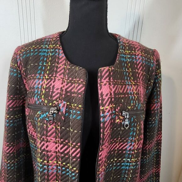 Boston Design Pink & Brown Plaid Jacket - Picture 8 of 9